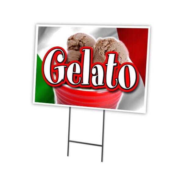 Signmission Gelato Yard Sign & Stake outdoor plastic coroplast window, C-1216 Gelato C-1216 Gelato - main